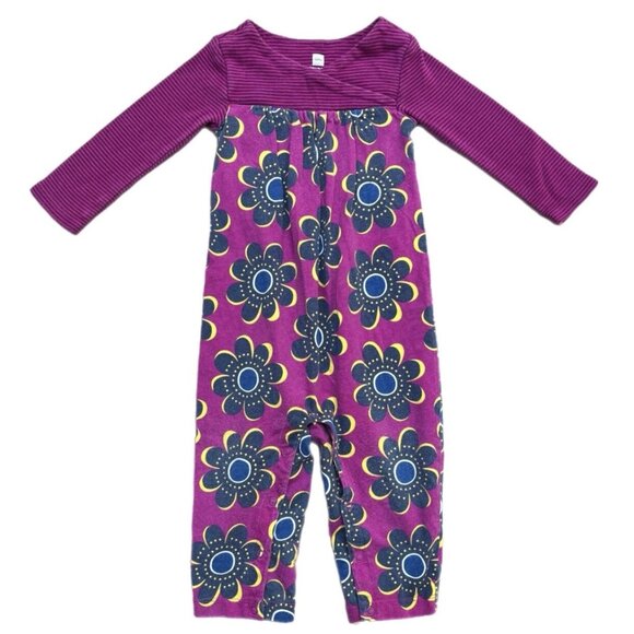 Tea Collection Floral Romper 6-12 Months - Picture 1 of 5
